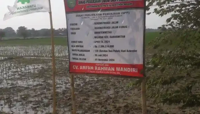 Jalan Curug-Druntenwetan Sedang Direkonstruksi Pemkab Indramayu