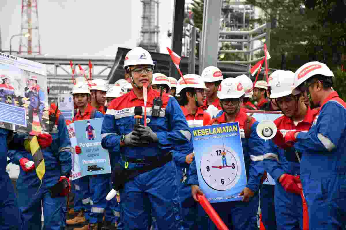 Sambut Bulan Kesehatan Dan Keselamatan,Pertamina Balongan Kampanyekan K3