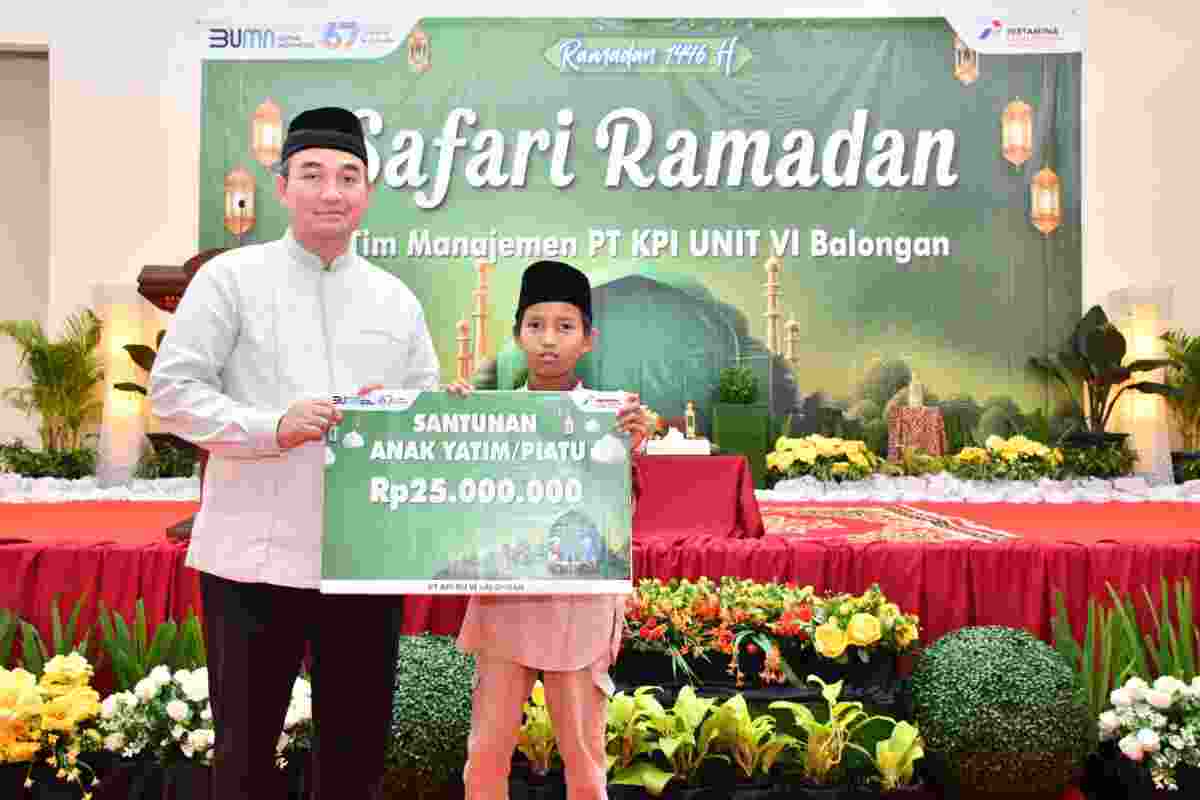 Berkah Ramadhan,GM Pertamina UP VI Salurkan Santunan Anak Yatim